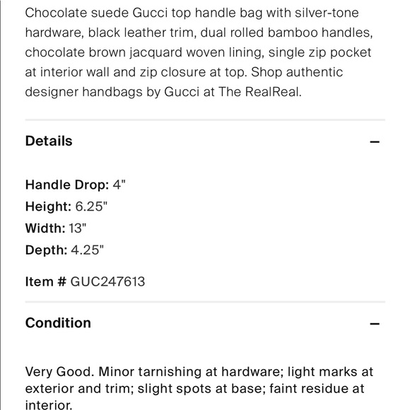 💯Gucci Suede Bamboo Top Handle Bag - Picture 3 of 16